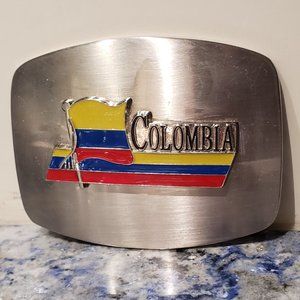 Columbia Silver Metal Belt Buckle - Vintage